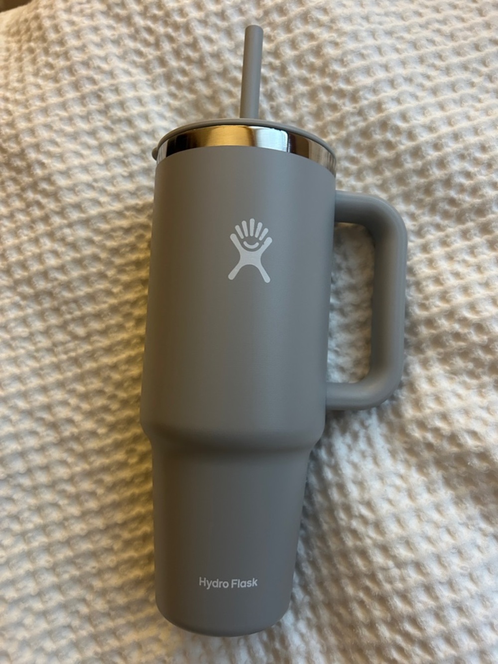 Hydro Flask Matte Gray Travel Tumbler with Handle and Straw